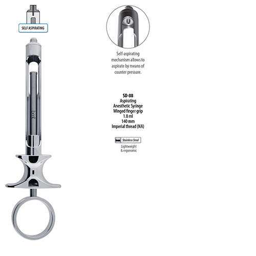 Image SERINGUE DENTAIRE AUTO-ASPIRANTE À PRISE AILÉE SANS HARPON 1.8ML